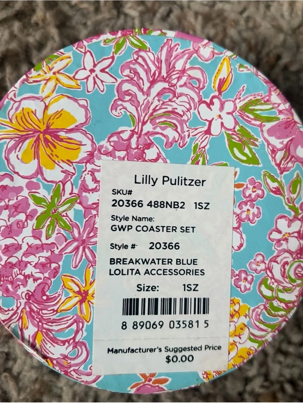 Lilly Pulitzer LOLITA  Ceramic Coaster Set Of 4